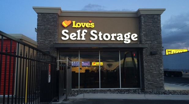 Love's Storage Solutions Office at Night